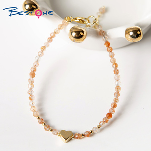 Bestone Natural Gemstone Bead <strong>Bracelet</strong> <strong>Healing</strong> <strong>Crystal</strong> Adjustable Heart <strong>Bracelet</strong> 3mm Faceted Round Beads <strong>Bracelet</strong> for Women - Product Image 6