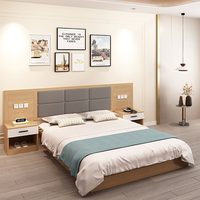 Haute Qualité Pas Cher 2 Double Lits En Bois Lit Moderne Designer Mobilier De Chambre Hôtel Lit Ensembles