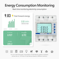 Compteur intelligent WiFi triphasé 4 fils avec reconnexion automatique 100A, compteur photovoltaïque bidirectionnel, contrôle via l'application Tuya PST-RMDDZW-3P