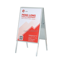 Support d'affichage vertical pliable en aluminium argenté de 25 mm pour affiches 18x24'' pour intérieur et extérieur