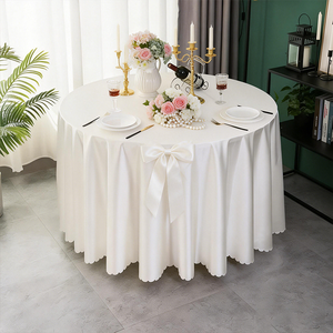 Solid Color Wedding <strong>Tablecloth</strong> Custom Size Washable High-quality Woven Modern Satin Solid Color Hotel <strong>Circular</strong> <strong>Tablecloth</strong> - Product Image 1
