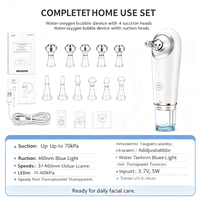 Appareil de nettoyage facial en profondeur pour usage domestique, avec 3 niveaux d'aspiration, 4 embouts interchangeables, rechargeable USB-C, en plastique