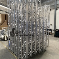 Estructura de Iluminación LED de 10x10 pies, Pantalla Plegable Negra, Soporte Metálico de Aluminio para Altavoces Line Array, Estructura de Iluminación para Escenario DJ