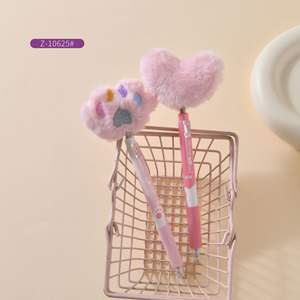 Bolígrafos de Plástico de Peluche al por Mayor, Diseño de Panda, Lindos Bolígrafos de Presión, Negros, Creativos, Útiles Escolares, Papelería - Product Image 4