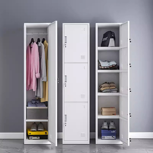 <span class=keywords><strong>Taquilla</strong></span> Metálica Moderna de 3 Puertas con Cerradura, Armario de Acero Resistente para Gimnasio, Escuela u Oficina - Product Image 6