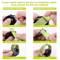 Bracelet de sport en nylon de haute qualité avec fermeture auto-agrippante de 22 mm, compatible avec les montres Garmin Fenix E/8/7Pro/7/6 GPS/5Plus, accessoires 6