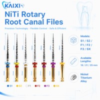 KAIXIN Lot de 6 limes dentaires métalliques M3 pour canaux radiculaires, instruments rotatifs endodontiques à activation thermique pour turbine dentaire
