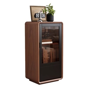 Solid Wood TV Cabinet <b>Walnut</b> Color Storage Modern Living Room Stand - Product Image 5