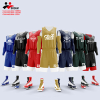 Uniformes de basket-ball de votre équipe, ensemble de maillot de basket-ball réversible pour jeunes ensembles d'uniformes de basket-ball réversibles