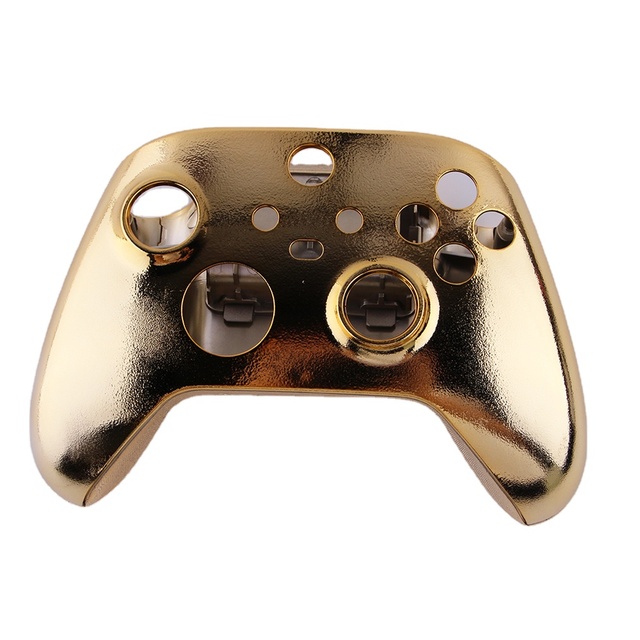 Replacement Mirror Chrome Top and Bottom Housing Shell Case for XBOX Series Controller - Gold