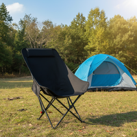 Fauteuil de camping pliant multifonctionnel à dossier haut et dossier allongé, chaise de pêche portable pour l'extérieur