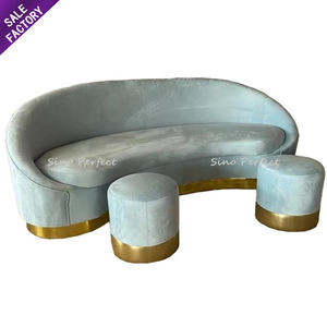 Muebles Personalizados para Eventos, Sofá para Fiestas en Casa y Hoteles, Estructura de Acero Inoxidable, Juego de Sofás Decorativos para Bodas para Novios - Product Image 1