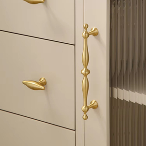 Poignée longue en laiton massif doré, style européen moderne, pour armoire, chambre, hôtel, cuisine, porte en bois, tiroir, meuble - Product Image 4