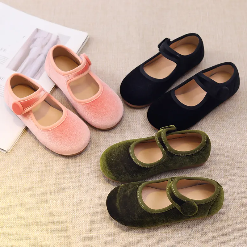 Детская обувь для девочек весна-осень 2023 Новая мягкая подошва Маленькая кожаная обувь для девочек детский сад домашняя обувь
