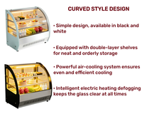 Vitrine Réfrigérée Commerciale en Acier Inoxydable pour Pâtisseries, avec Vitrage à Angle Droit, Réfrigérateur de Comptoir pour Gâteaux, Idéale pour Cafés et Usines