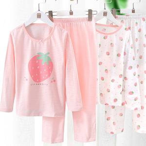 Pyjamas pour enfants 100% coton, ensemble 2 pièces, imprimé fraises, vêtements de nuit pour filles, pyjamas à manches longues pour enfants - Product Image 4