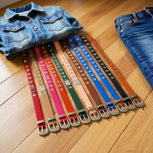 Cintura Aty Pu con Fibbia Semicircolare da 3Cm, Foro a Pressione, Piastra Piatta, Multicolore, Moda Casual - Product Image 3