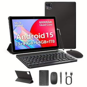 Giá sỉ nhà máy Máy tính bảng Android 15 màn hình 10.1 inch, RAM 3GB, ROM 64GB, có <span class=keywords><strong>Wifi</strong></span>, kèm bàn phím, chuột, bao da và bút cảm ứng - Product Image 1