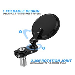 <span class=keywords><strong>Espejos</strong></span> Retrovisores Universales para Motocicleta, Redondos, <span class=keywords><strong>Plegables</strong></span>, Convexos, de 7/8" (22mm), para Honda, Scooter, Suzuki, Yamaha y Más - Product Image 2