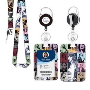 Wholesale long-haired women's detachable <b>polyester</b> webbing <b>lanyard</b> push-fit ID card holder name tag ID card easy-pull buckle - Product Image 1
