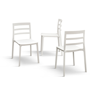 Luca <b>Chair</b> Set Of 4 White Polypropylene Indoor <b>Outdoor</b> Dining <b>Chairs</b> - Product Image 2