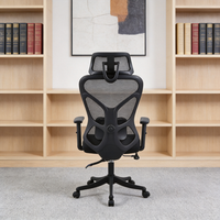 Chaise de bureau moderne à dossier haut en maille, réglable et pivotante avec appui-tête – Chaise d'ordinateur secrétariale très vendue