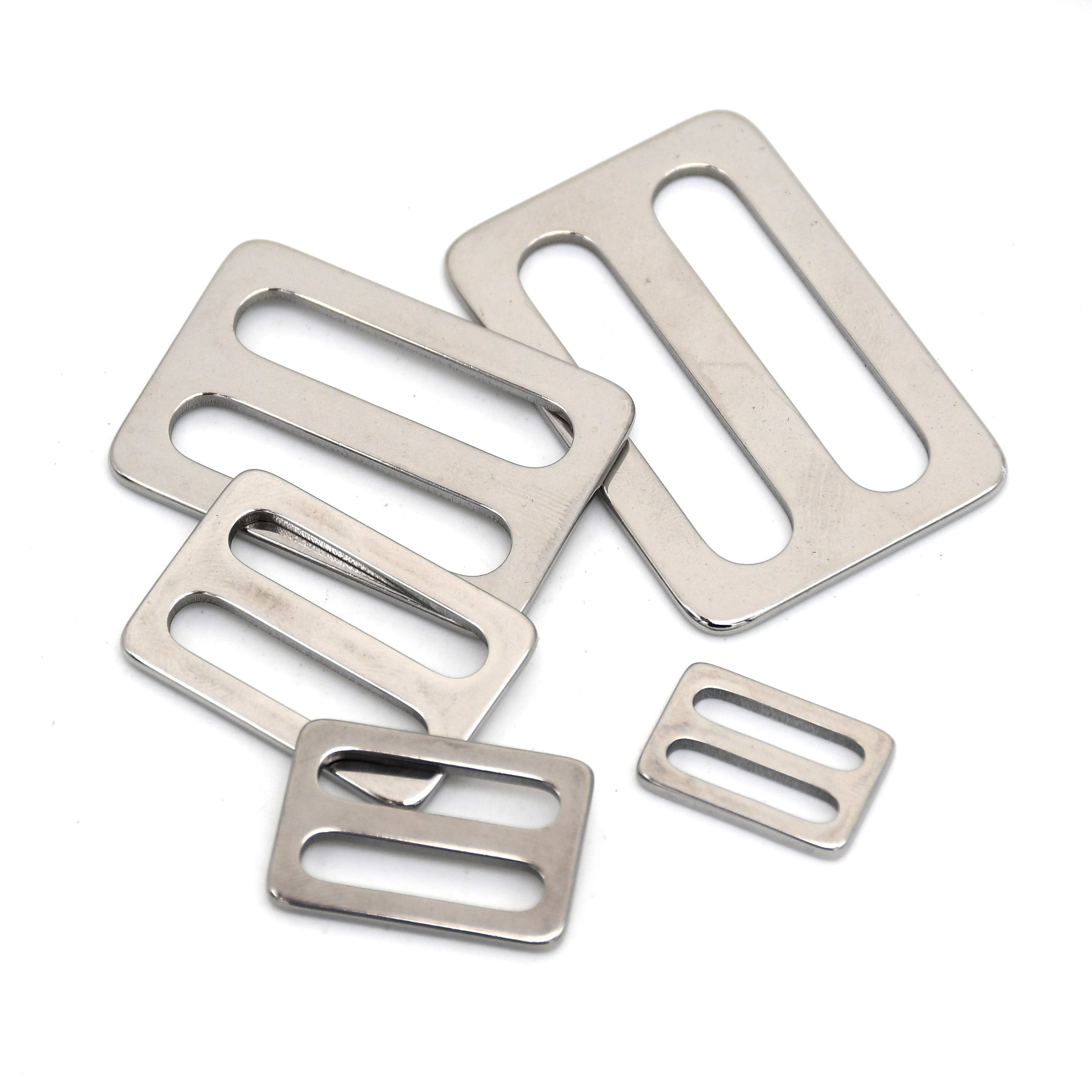 Steel Adjustable Slider for Bag Strap Webbing Belt Stainless Steel  Adjustment Tri-glide Buckle for Backpack Dog Collar Harness