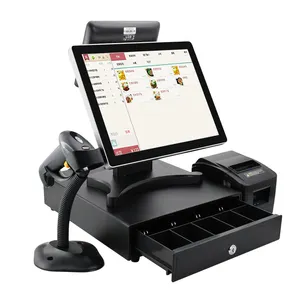 Alta eficiência touchscreen pos dual tela ponto de venda sistemas faturamento máquina preço solução