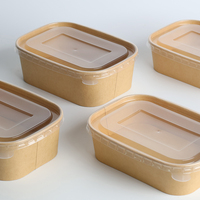 Boîtes alimentaires carrées jetables en kraft biodégradables, recyclables, résistantes à l'eau, sans BPA, micro-ondables, écologiques, avec logo personnalisé