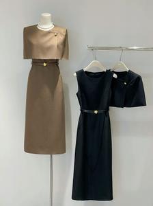 ए 11375 महिलाओं की फैशनेबल स्कर्ट महिलाओं के लिए फसल शीर्ष और मिडी स्कर्ट दैनिक ठोस पैटर्न गर्मियों के मौसम में महिलाओं के कपड़े - Product Image 2