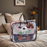 Impression personnalisée Matériau durable en PVC Sacs d'emballage en gros avec fermeture éclair Drap de lit Couette