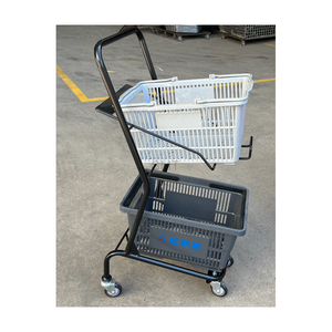 Carrito <span class=keywords><strong>de</strong></span> Compras <span class=keywords><strong>de</strong></span> Doble Capa, Económico <span class=keywords><strong>y</strong></span> <span class=keywords><strong>de</strong></span> Buena Calidad, Fabricado en China, Carrito Multiusos para KTV, para Compras Cómodas - Product Image 3