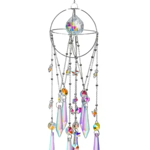 Girl's Room Romantic Wind Chime Sun Catcher Crystal Pendant Sunshine Rainbow Dream Catcher Net Moon Star Style Pendant