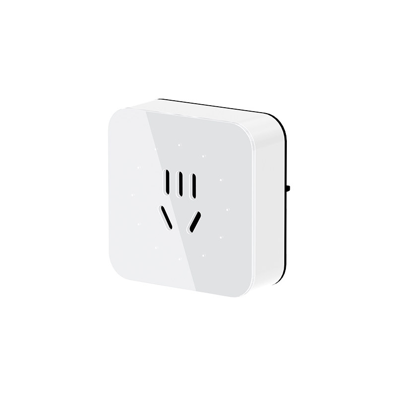 Adattatore a cinque fori bianco con intarsi luminosi