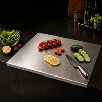 Planche à découper en acier inoxydable de grande taille pour comptoir, planche à pâte domestique, tapis de cuisson de cuisine, planche à hacher