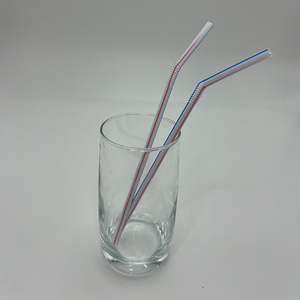 Sedotan plastik kelas makanan sekali pakai populer dengan desain pola bergaris untuk pesta dan minuman kasual - Product Image 6