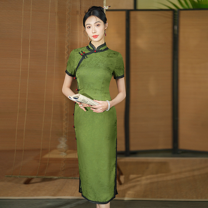 Top Quality Chinese Dress Green Elegant Stylish