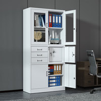 Banque moderne employé porte en verre fer meubles bureau stockage prix chambre forte acier métal classeur avec coffre-fort intégré
