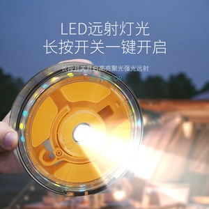 Lámpara LED Recargable para Camping con Diseño de Tiburón Sonriente, Luz Ambiental de Cielo Estrellado Colorido, Guirnalda de Luces Portátil para Exteriores - Product Image 4