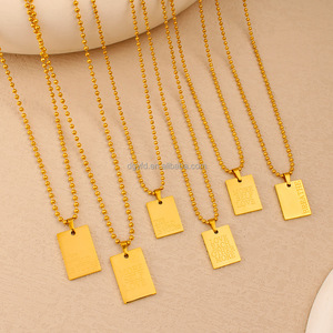 Collier personnalisé en forme de barre rectangulaire, plaque de nom en or sur mesure, bijoux avec message d'amour gravé, collier avec pendentif citation inspirante - Product Image 4