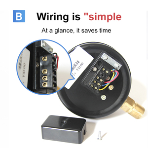 YX100 Pengukur Tekanan Kontak Elektrik, Alat Pengukur Vakum dengan Bantuan Magnetik - Product Image 3