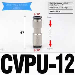Válvula de Retención CVPU, Conexión Neumática Rápida en Línea Recta, Accesorio de Conexión por Empuje HOFUJNG - Product Image 4