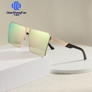 Gafas de Sol Cuadradas de Metal con Protección UV para Fotografía Urbana Europea y Americana, Protección Ocular de Moda Transfronteriza - Product Image 4