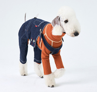 Banbipet Retro Adjustable Chest Dog Cat Overalls untuk Anjing Kucing Ras Kecil/Sedang, Bahan Denim Neppy yang Dicuci, Semua Musim, Logo Custom