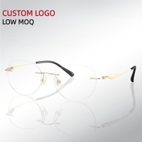 Lunettes sans monture en titane pur 8g, sophistiquées, plaquées IP, durables, pour adultes unisexes, livraison rapide
