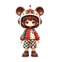 Figurine articulée en PVC ABS OEM, casque de robot à oreilles de souris, poupée rétro pour garçon, jouet avec emballage personnalisé