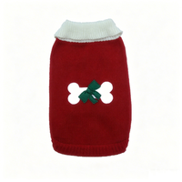 Pull pour chien de créateur à col roulé avec nœud en forme d'os, doux et confortable pour le froid, vêtements pour animaux de compagnie, cadeau pour chiens et chats