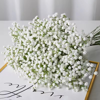 Bunga Gypsophila Sutra Buatan Tangan Grosir, Buket Bunga Artificial untuk Dekorasi Pernikahan, Natal, Hari Ibu, DIY