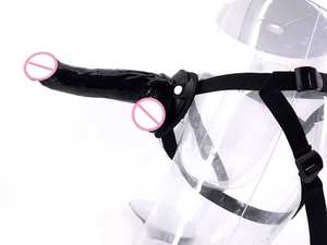 Tienda 9,4 pulgadas Correa en consolador Arnés con cinturón de cuero ajustable para mujeres Vagina <span class=keywords><strong>Anal</strong></span> lesbiana orgasmo juguete sexual - Product Image 4