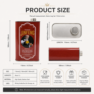 1L Stainless Steel Rectangle Can with Screw Cap 116x60x180mm Custom Printed Eco-Friendly Reusable Beverage <b>Container</b> - Product Image 5